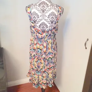 Blu Sage Women's Sleeveless Print Ruffle Dress Sz-12 thumbnail 4