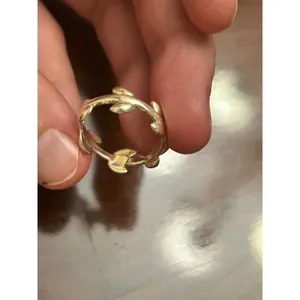 ring band sterling silver 925 beautiful unique lot a83 size 7 leaves thumbnail 2