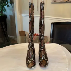 Circus by Sam Edelman Brown Snakeskin Knee Boots thumbnail 7