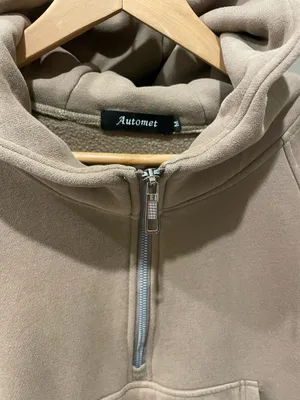 Half zip up hoodie Medium Brown thumbnail 2