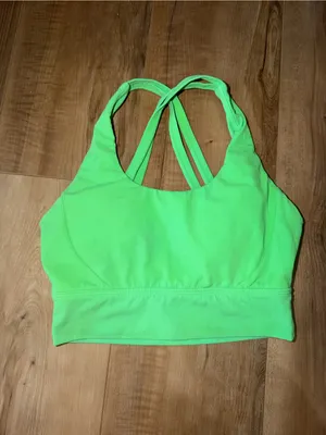 Buff Bunny Neon Green Strappy Sports Bra Small S Athletic thumbnail 2