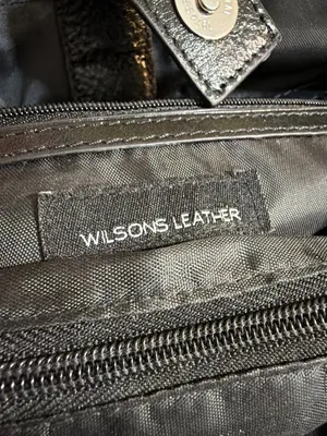 Vintage Wilsons Leather Black Shoulder Bag Magnetic Front Pocket Double Handles thumbnail 8
