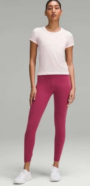 Lululemon NWT Wunder Under SmoothCover High Rise Tights 25” Washed Mauve size 6 thumbnail 1