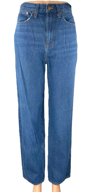 Madewell Women's Blue High Waisted Straight Wide Leg Denim Jeans Pants Size 25 thumbnail 1
