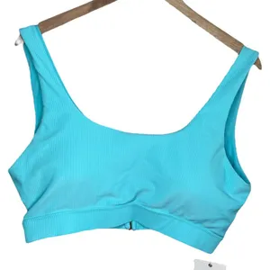 Cyn & Luca Womens 2-Piece Blue Ribbed Bikini Set Medium Coverage Size 2X thumbnail 2