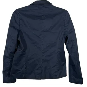 Navy Tuxedo Blazer M Dark Academia Equestrian Preppy Jacket Gold Button Style thumbnail 5