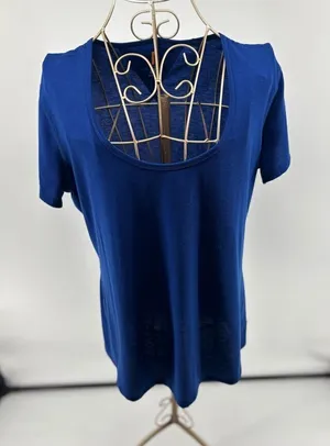 Lucy Blue Athletic T Shirt Short Sleeve Workout Top Women’s Size L thumbnail 1
