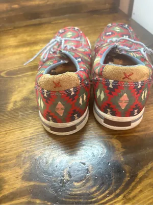 Twisted X Red aztec print loafers size 7.5 thumbnail 6