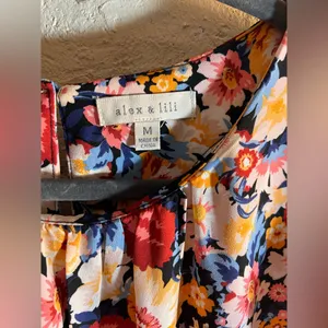 Alex and Lili Floral Flutter Sleeve Women's Top Summer business casual cottage thumbnail 2