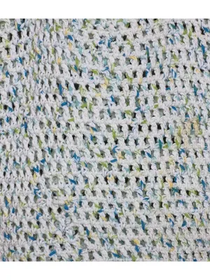 Handmade Crochet Tote Bag White Blue Green Boho Beach Market Shoulder Purse thumbnail 6
