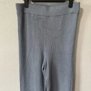 Abercrombie &‎ Fitch Ribbed Kick Flare Leggings High Waist Split Hem Blue Medium thumbnail 2