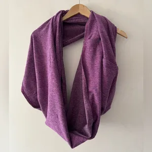 Lululemon Vinyasa Scarf Mini Check‎ Pique Ultra Violet Black Purple Rulu Wrap thumbnail 3