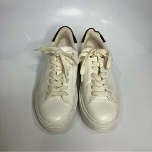 Zara white faux‎ leather sneakers size 37 thumbnail 4