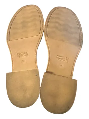 Crown Vintage Nirea Ivory Leather Platform Loafers Block Heel Size 7.5 thumbnail 5