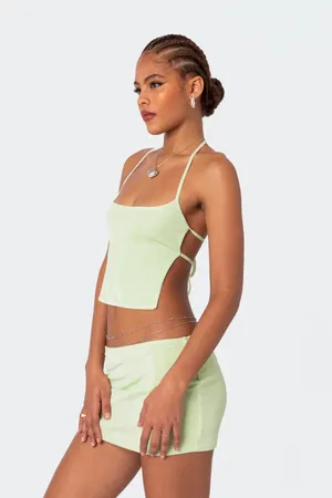 Edikted Keke Tie Back Top Lime (part of a set) !!skirt listed on my account!! thumbnail 1