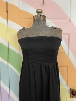 Favorite Daughter Apartment Dress Strapless Smocked Side Slit Maxi Sz XS 🧡🎀 thumbnail 4