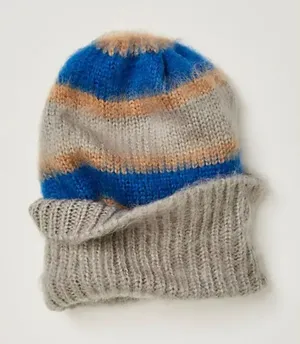 NWOT Free People The Groove Stripe Beanie - Prep Stripe thumbnail 1