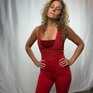 Free People Movement Cut Out Capri Exercise Jumpsuit in Red‎ Size Small thumbnail 11