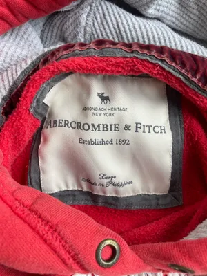 Vintage 90s Abercrombie & Fitch Red Hoodie, Size L thumbnail 6
