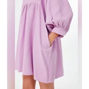 NWT Tuckernuck Pomander Place Lavender Gauze Millie Dress Pockets Size Large thumbnail 4
