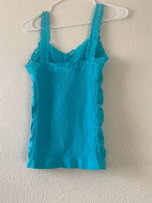 Joe Boxer Lace-Trim Turquoise Camisole Top thumbnail 8