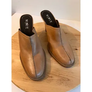 Y2K Vintage Tan Genuine Leather Western Heeled Clog Mule Size 8 Made in Brazil thumbnail 10