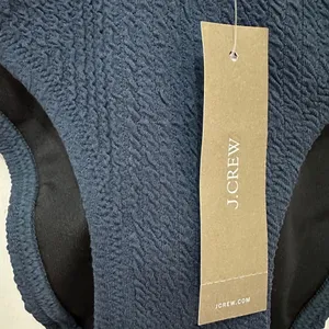 139 J.Crew | NWT Women’s Bikini Bottom Textured Dark Navy (size S) thumbnail 4