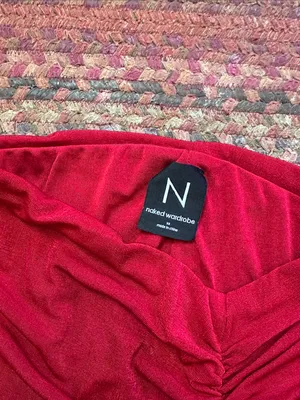 naked wardrobe red ruched stretch mini skirt thumbnail 2