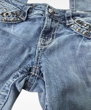 Y2K vintage miss me jeans 28×28 cyber grunge bling low rise skinny thumbnail 6
