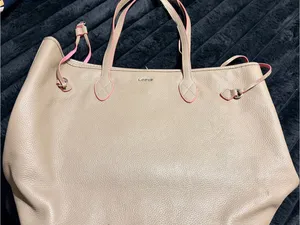 Lodis Beige Tote with Pink Trim Tan thumbnail 3