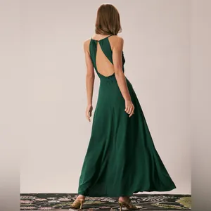 Rihoas Green Cowl Neck Cutout Back Maxi Dress thumbnail 4