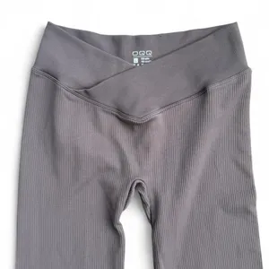 OQQ Brown Flare Leggings Nylon Spandex Blend Size Large. New Without Tags thumbnail 2