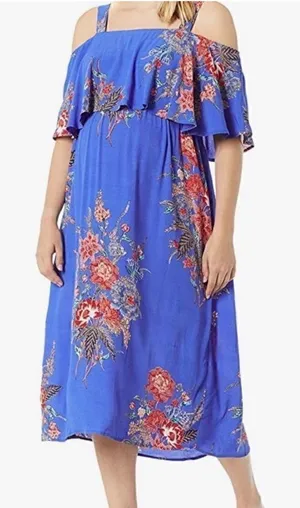 Ripe Off Shoulder Floral Print Maternity Dress(Small) thumbnail 1