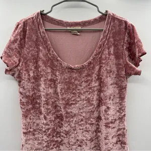 Vintage Gold Label Victoria's Secret Pink Velvet Short Sleeve Mini‎ Dress Sz M thumbnail 2