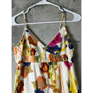 Vintage American Eagle Floral Tiered Babydoll Mini Sundress 100% Cotton Size 6 thumbnail 2