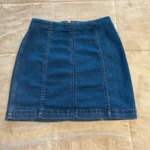 Free People Jean Skirt Size 6 Blue Denim thumbnail 1