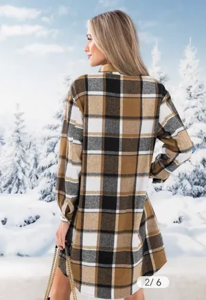 Cupshe Plaid Long Sleeve Mini Dress thumbnail 2