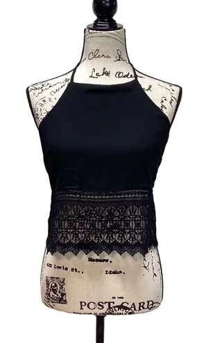 American Eagle Boho tie Back halter top Black. Size Medium thumbnail 1