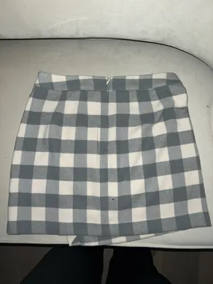 Loft Ann Taylor  Gray Plaid Skirt thumbnail 2