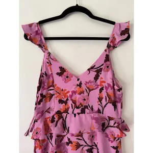 NWOT Chelsea 28 Annie Floral Print Ruffle Midi Dress Purple Size Medium thumbnail 5