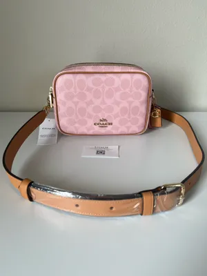 Coach Mini Carey Crossbody Bag In Signature Canvas With Charms thumbnail 2