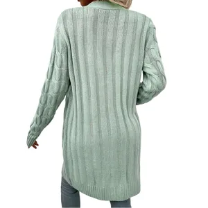 Cable knit buttoned long cardigan thumbnail 5