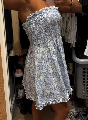 Strapless dress Blue thumbnail 1