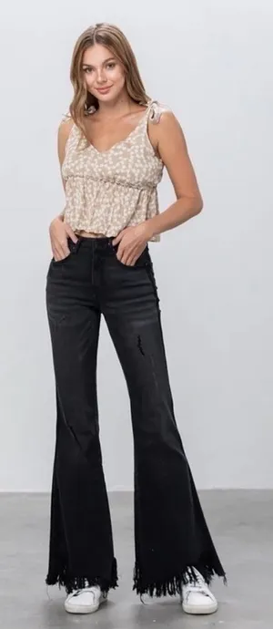Insane Gene- Revival Black High Rise Super‎ Flare size 0 thumbnail 1