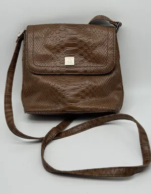 Liz Claiborne Small Purse Crossbody Brown Exotic Reptile thumbnail 1