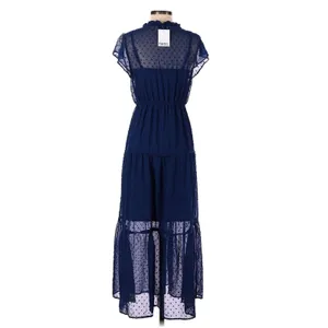 Shiny Tinsel Poly Dress with Vent Sleeves. Slip, Double Lining Maxidress NWT thumbnail 2
