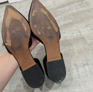 Linea Paolo Black Suede Demi D'Orsay Flats Size 7 thumbnail 5