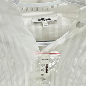 Madewell Pintucked Eyelet Mini Dress Boho Cotton Cottagecore White XXS NWT thumbnail 9