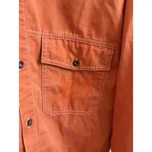 Vtg Timberland TBL-73 Orange Canvas Jacket CAT &‎ Floral Embroidery Women’s S thumbnail 5