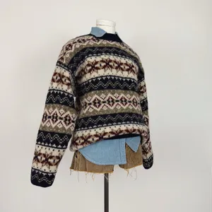 Vintage 80’s Abercrombie Pure Wool Fair-Isle Crewneck Knit “The Big Sweater” M thumbnail 2